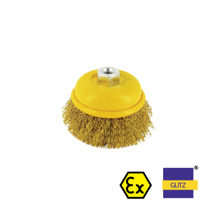 GLITZ HEAVY DUTY 100% BRASS WIRE 3" CUP BRUSH - NON SPARK