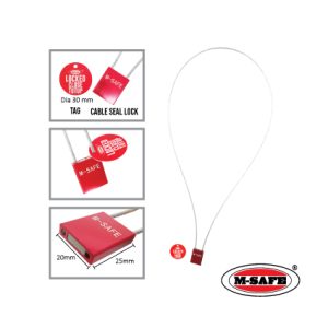 M-SAFE ALLUMINIUM ALLOY STEEL CABLE SEAL LOCK - RED (CLOSE)