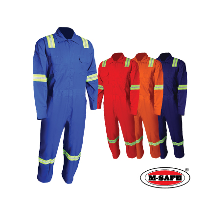 M-SAFE 100% COTTON COVERALL C/W REFLECTOR