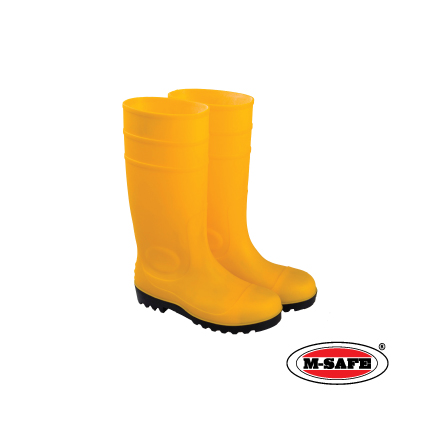 M-SAFE SAFETY YELLOW BOOTS C/W STEEL TOE CAP & STEEL MIDSOLE
