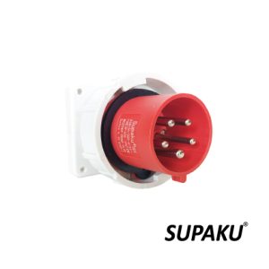 SUPAKU CEE 32A 380-415V (5 PIN) - IP67 WEATHERPROOF PANEL SOCKET