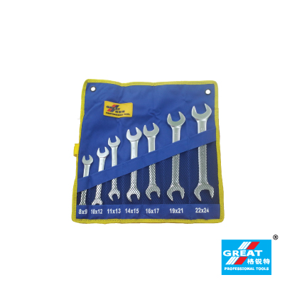 GREAT DOUBLE OPEN END WRENCH SET - 7 PCS (8-24 MM)
